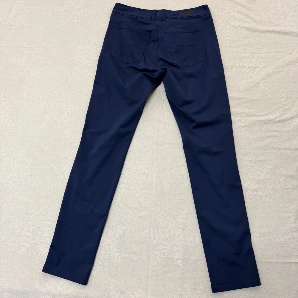 Rhone Commuter 5 Pocket Pants Mens 30 Navy Slim Performance Stretch Travel Blue
